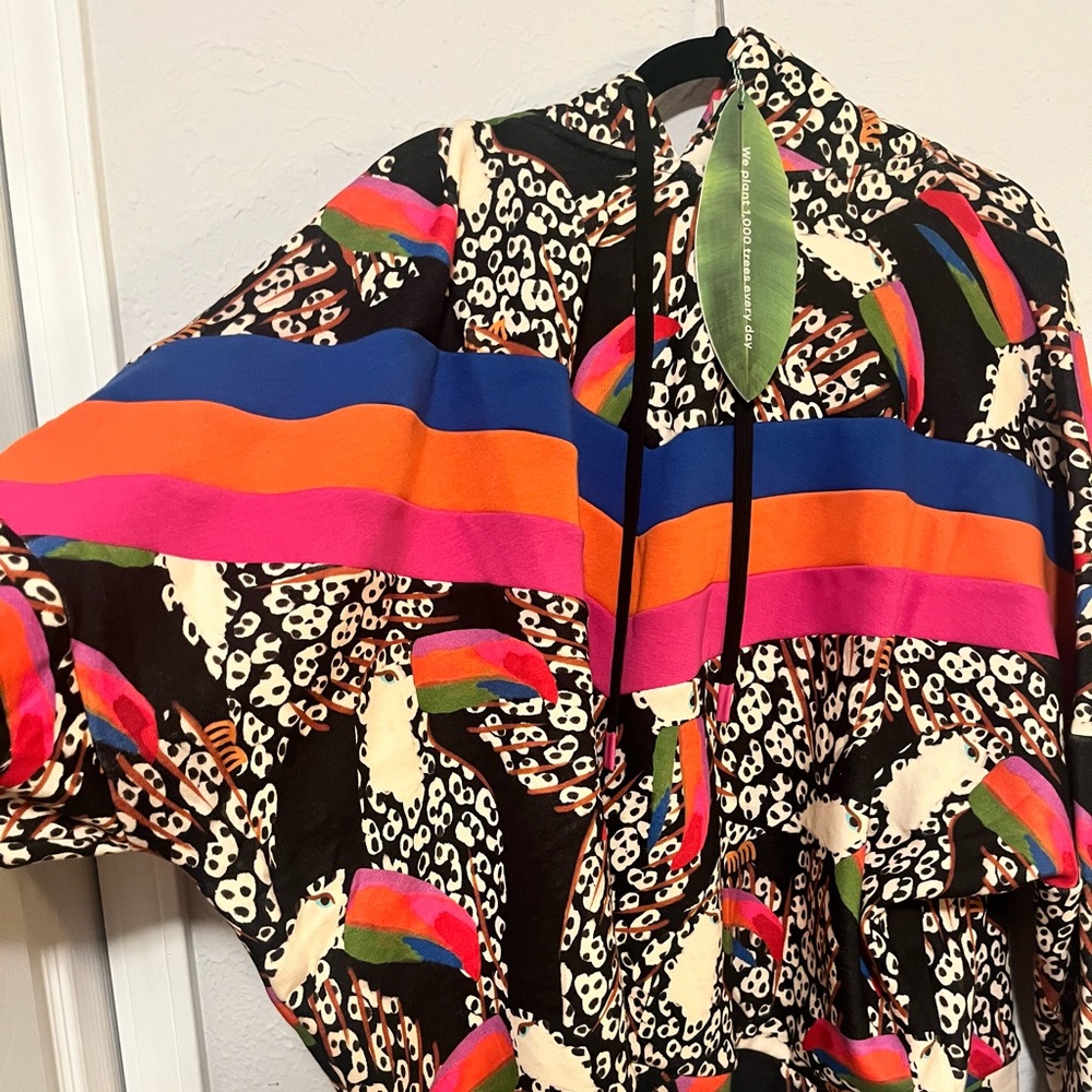 Farm Rio Leopard Toucans Sweatshirt NWT